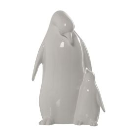 Figura Decorativa Alexandra House Living Blanco Cerámica Pingüino 18 x 18 x 31 cm