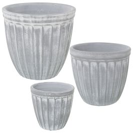 Set de Maceteros Alexandra House Living Gris Cerámica (3 Piezas) Precio: 62.50000053. SKU: B15S7SME59