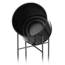 Set de Maceteros Alexandra House Living Negro Metal Con soporte (3 Piezas)