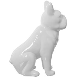 Figura Decorativa Alexandra House Living Blanco Cerámica Perro 14 x 25 x 34 cm