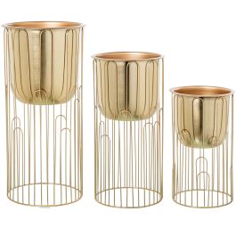 Set de Maceteros Alexandra House Living Oro Metal 3 Piezas Precio: 168.1779005929. SKU: B17XQV42YQ