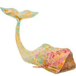 Figura Decorativa Alexandra House Living Amarillo Hierro Ballena 75 x 42 x 47 cm