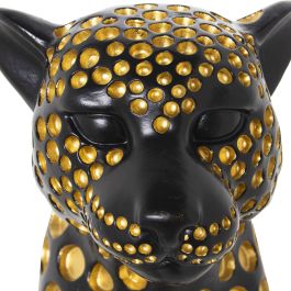 Figura Decorativa Alexandra House Living Negro Dorado Plástico Leopardo 33 x 39 x 45 cm