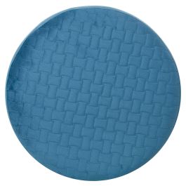 Puff Alexandra House Living Azul Dorado Terciopelo Madera 8 x 35 x 55 cm