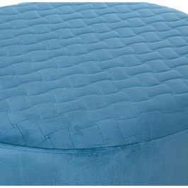 Puff Alexandra House Living Azul Dorado Terciopelo Madera 8 x 35 x 55 cm