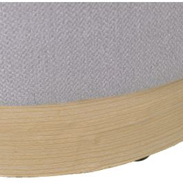 Puff Alexandra House Living Beige Gris Terciopelo Madera 39 x 44 x 39 cm