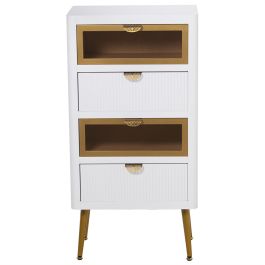 Cajonera Alexandra House Living Blanco Marrón Dorado Madera 45 x 88 x 30 cm