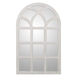 Espejo de pared Alexandra House Living Blanco Madera Desgastado Ventana 4 x 76 x 50 cm