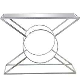 Consola Alexandra House Living Transparente Plateado Metal 100 x 79 x 32 cm