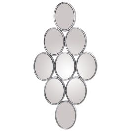 Espejo de pared Alexandra House Living Plateado Metal Círculos 9 x 71 x 39 cm