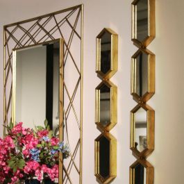 Espejo de pared Alexandra House Living Dorado Metal Geométrico 4 x 15 x 106 cm