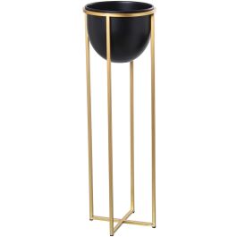 Macetero Alexandra House Living Negro Dorado Metal 21 x 21 x 66 cm Con soporte Precio: 47.49999958. SKU: B1GDVHYGC9