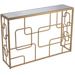 Consola Alexandra House Living Transparente Dorado Metal 120 x 80 x 28 cm Precio: 235.34500050819997. SKU: B14XBJGTC2