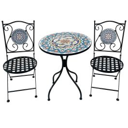 Conjunto de Mesa con 2 Sillas Alexandra House Living Multicolor 60 x 71 x 60 cm Mosaico Precio: 292.44490050819996. SKU: B16NY8MDQS