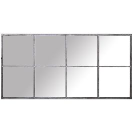 Espejo de pared Alexandra House Living Negro Plateado Metal Ventana 8 x 151 x 79 cm