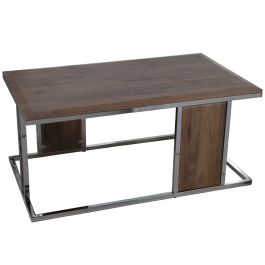 Mesa de Centro Alexandra House Living Marrón Plateado Madera 99 x 45 x 59 cm Precio: 332.1449998064. SKU: B1J9BXV78A