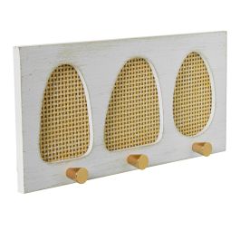 Perchero de Pared Alexandra House Living Amarillo Blanco Madera 36 x 17 x 4 cm 3 Colgadores