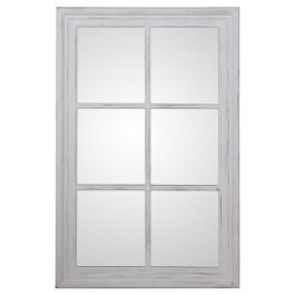 Espejo de pared Alexandra House Living Blanco Madera Desgastado Ventana 5 x 101 x 65 cm Precio: 142.49999995. SKU: B18RYAHR4Z