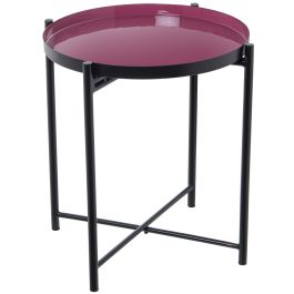 Mesa auxiliar Alexandra House Living Negro Rosa 50 x 52 x 50 cm