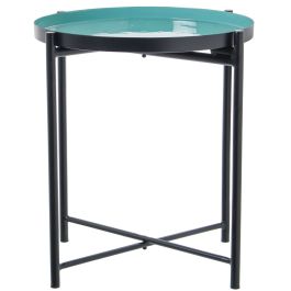 Mesa auxiliar Alexandra House Living Negro Verde 50 x 52 x 50 cm