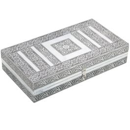 Caja-Joyero Alexandra House Living Plateado Metal 38 x 8 x 20 cm Precio: 37.1348994676. SKU: B17MX73V29