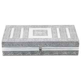 Caja-Joyero Alexandra House Living Plateado Metal 38 x 8 x 20 cm