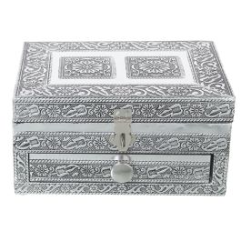 Caja-Joyero Alexandra House Living Plateado Metal 18 x 9 x 13 cm