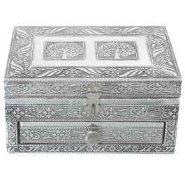 Caja-Joyero Alexandra House Living Plateado Metal 18 x 9 x 13 cm