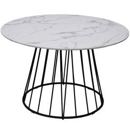 Mesa de Comedor Alexandra House Living Blanco Negro Metal 120 x 75 x 120 cm Precio: 271.995900726. SKU: B16YD8CED5