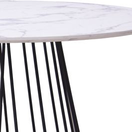 Mesa de Comedor Alexandra House Living Blanco Negro Metal 120 x 75 x 120 cm