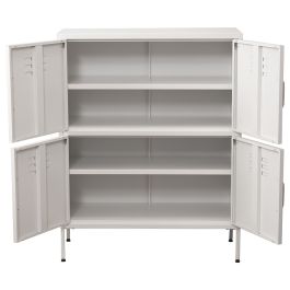 Aparador Alexandra House Living Blanco Metal 80 x 102 x 35 cm