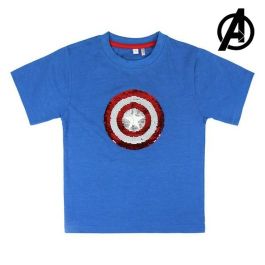 Camiseta de Manga Corta Infantil The Avengers 73491 Azul marino