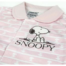 Pelele de Manga Corta para Bebé Snoopy 74582 Rosa