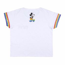 Camiseta de Manga Corta Mujer Disney Love Pride Blanco
