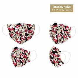 Mascarilla Higiénica Minnie Mouse Infantil Rojo