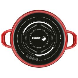 Olla optimax + tapa roja acero aisi 430 fagor ø20x10cm