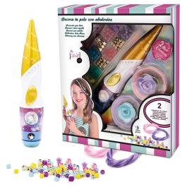 Tachan Set Decora Tu Pelo Unicornio con Extensiones y Aplicador Incluye Estrellas y Abalorios para Niñas +5 Años