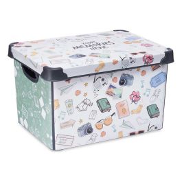 Caja de Almacenaje con Tapa Memories 29 x 23,5 x 39 cm Blanco Verde Plástico Precio: 9.9499994. SKU: S3611124