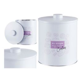 Bote Hojalata Redondo Blanco Cookies Kinvara 17x20x17 cm (12 Unidades) Bote Hojalata Redondo Blanco Cookies Kinvara 17x20x17 cm (12 Unidades)