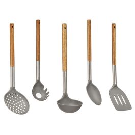 Set 5 Utensilios Cocina Kinvara - Nylon, Acero Inoxidable, Madera Acacia - 8.5x35x20.5 cm (6 Unidades) Precio: 79.79000029. SKU: S3600780
