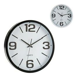 Reloj Blanco Negro Cristal Plástico 40 x 5 x 40 cm
