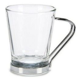 Juego de Tazas de Café Cristal Plateado Transparente (85 ml) Juego de Tazas de Café Cristal Plateado Transparente (85 ml)