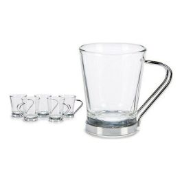 Juego de Tazas de Café Cristal Plateado Transparente (85 ml) Juego de Tazas de Café Cristal Plateado Transparente (85 ml)