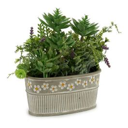 Maceta Piedra Ovalada Ibergarden 25x29x15 cm, Verde/Gris, Plástico y Cemento (6 Unidades) Precio: 76.4999994. SKU: S3601499
