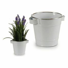 Cubo Metal Blanco Filo Plata Ibergarden 19X14CM (24 Unidades) Precio: 49.50000011. SKU: S3606223