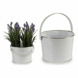 Cubo Metal C Asa Blanca Filo Plata Ibergarden 27X29CM (12 Unidades) Precio: 64.49999985. SKU: S3605593