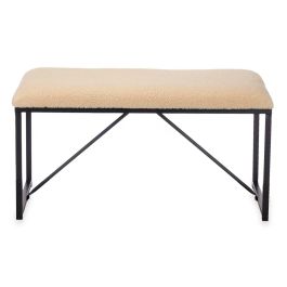 Banco Beige Metal Tela 81 x 42 x 38 cm