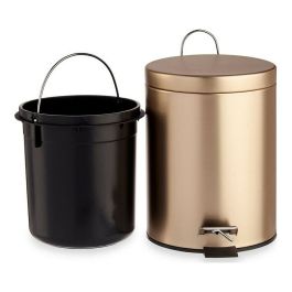 Papelera con Pedal Dorado Metal Plástico 3 L 17 x 25,8 x 22,5 cm