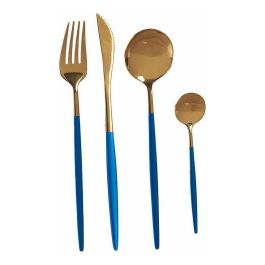 Set Cubiertos 8Pcs Oro Azul Kinvara 16X5CM (12 Unidades) Precio: 163.78999956. SKU: S3610010