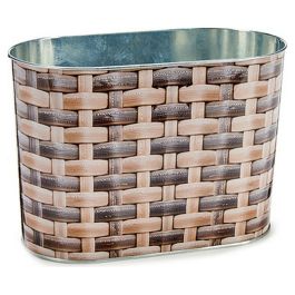 Macetero de metal ovalado alto con gran mimbre Ibergarden 12.7x15x23.5 cm (24 Unidades) Precio: 68.68999995. SKU: S3604561